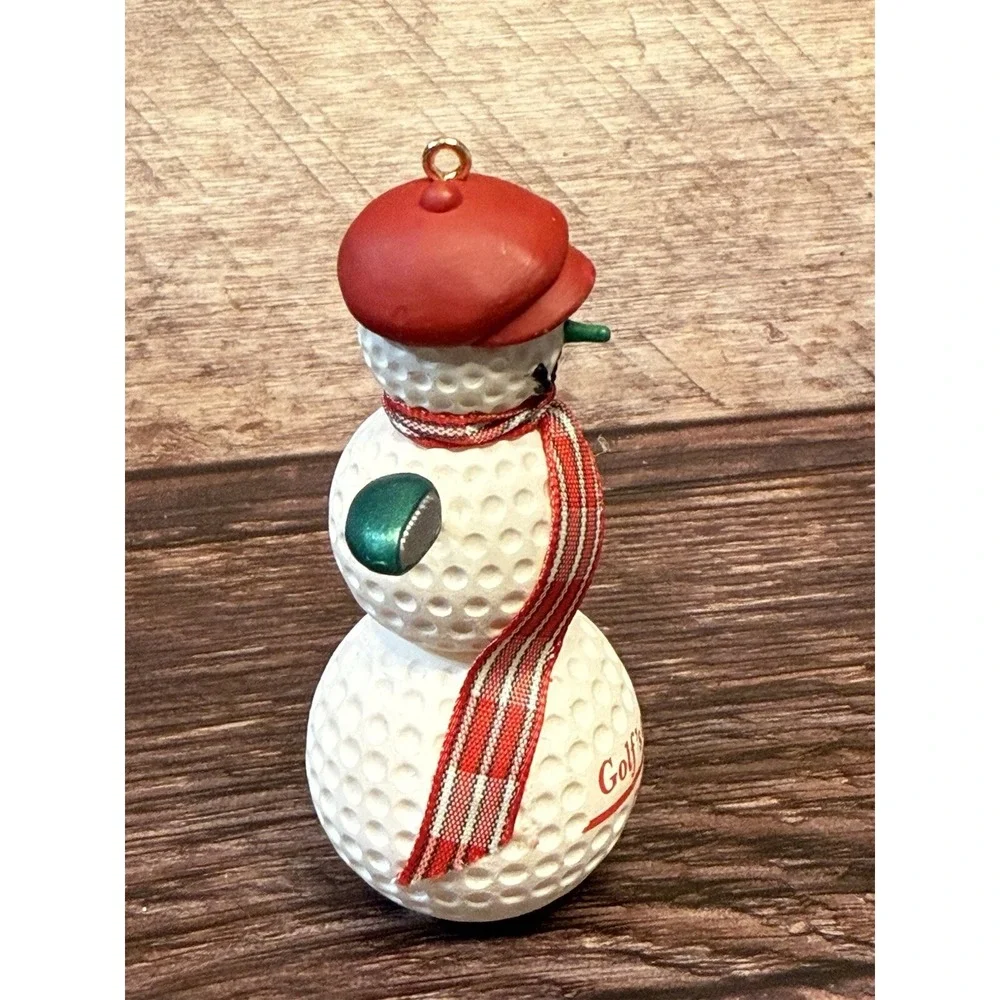 Golf's a Ball Snowman Golfer W/ Club Arms ~Hallmark Christmas Ornament 1992